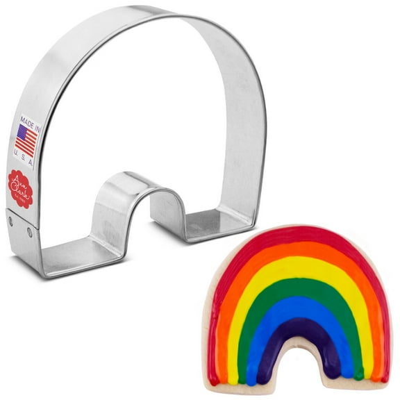 Ann Clark Modern Rainbow Cookie Cutter 4", Made in USA