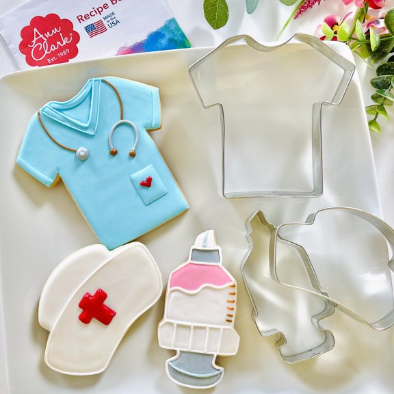 Ann Clark Nurse Cookie Cutter Set, 3-Piece, Made in USA