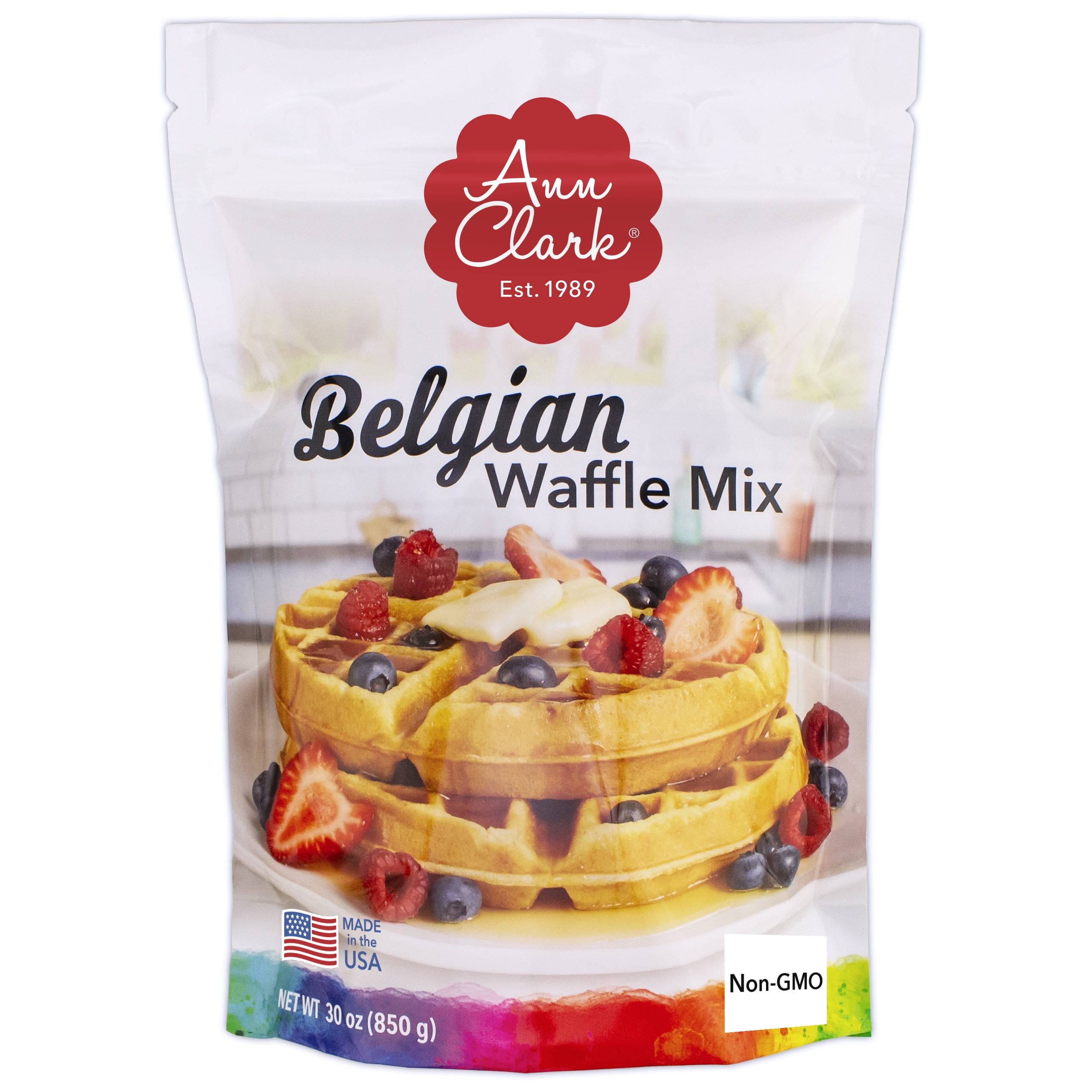 Ann Clark SmallBatch Gourmet Malted Belgian Waffle Mix, Large 30 oz