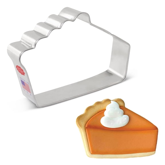 Ann Clark Thanksgiving Pumpkin Pie Slice Cookie Cutter 4.5", Made in USA