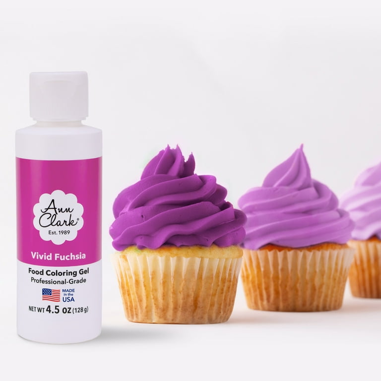 Ann Clark Vivid Fuchsia Food Coloring Gel Large 4.5 oz Professional Grade Made in USA