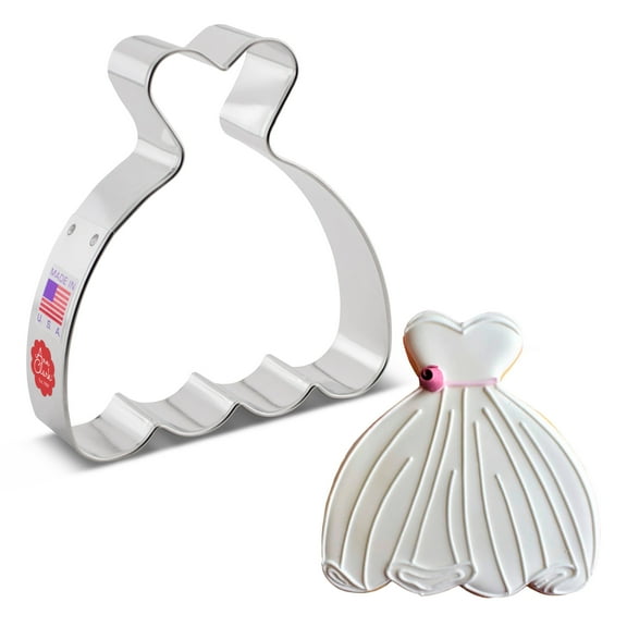 Ann Clark Wedding Dress Cookie Cutter 4", Made in USA