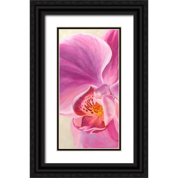 Ann, Cynthia 11x18 Black Ornate Wood Framed with Double Matting Museum Art Print Titled - Purple Orchids I