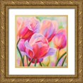 thumbnail image 1 of Ann, Cynthia 20x20 Gold Ornate Wood Framed with Double Matting Museum Art Print Titled - Tulips in Wonderland I, 1 of 4