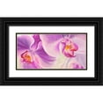 thumbnail image 1 of Ann, Cynthia 24x14 Black Ornate Wood Framed with Double Matting Museum Art Print Titled - Purple Orchids, 1 of 4