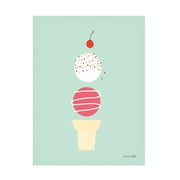 Ann Kelle 'Ice Cream and Cherry I' Canvas Art