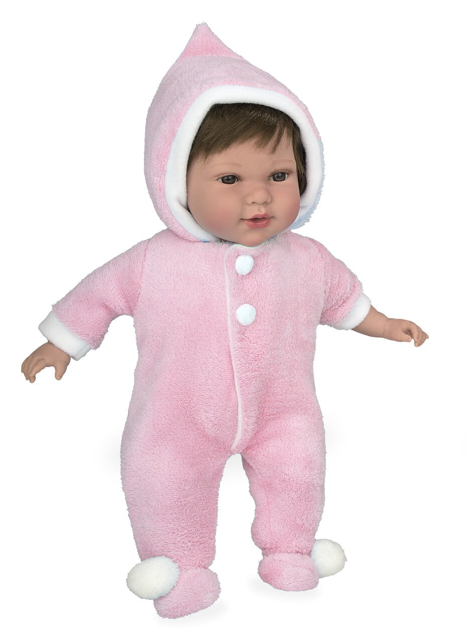 Ann Lauren Dolls 15.2 Inch Baby Doll With Pink Bassinet & Pacifier - Soft Body Doll For Kids