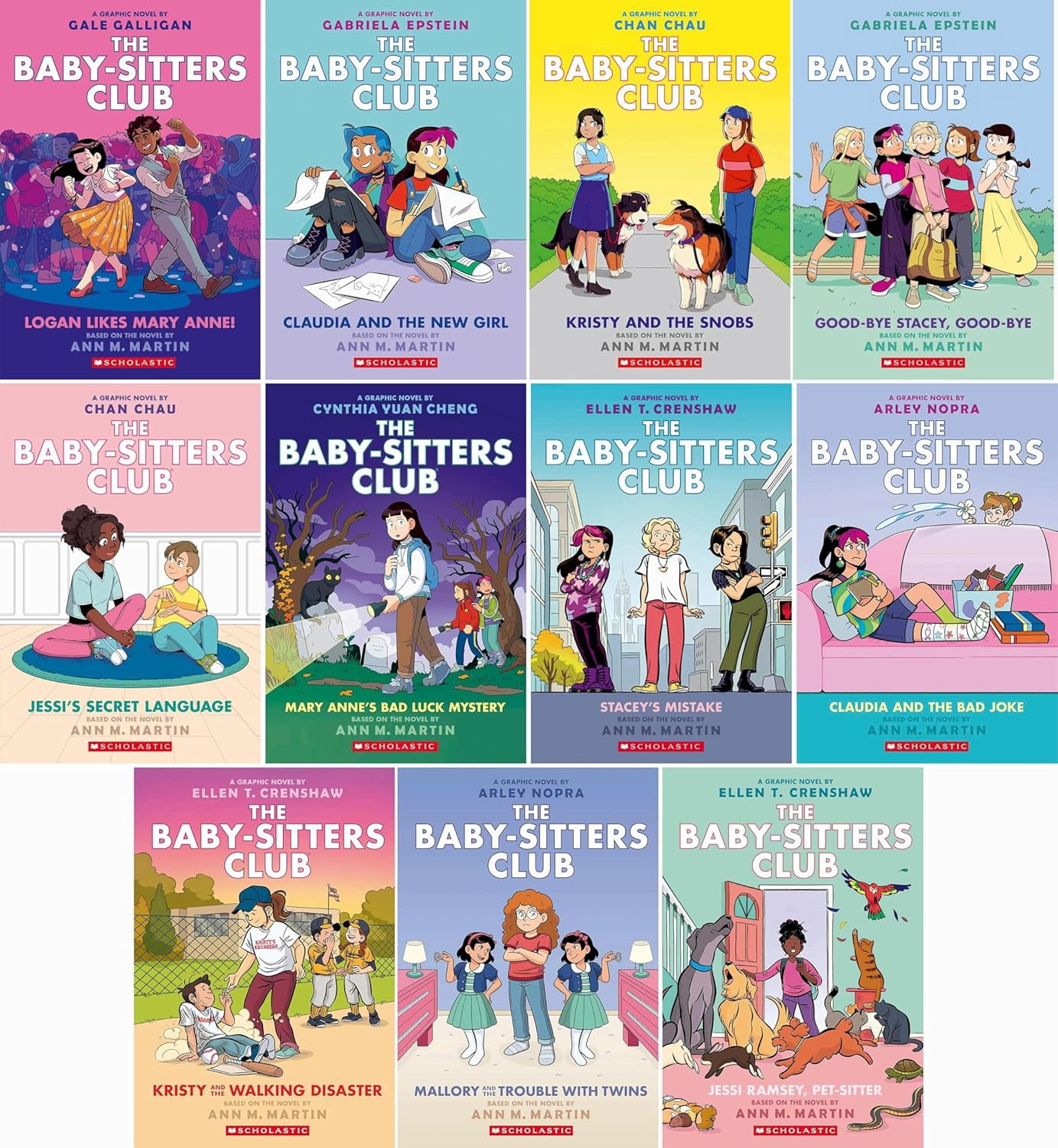 Ann M. Martin’s The Baby-Sitters Club Graphic Novel Collection 11-Book Set (Books 8–18) – (Logan Likes Mary Anne!, Claudia and the New Girl, Kristy and the Snobs, Good-Bye Stacey, Good-Bye, and more)