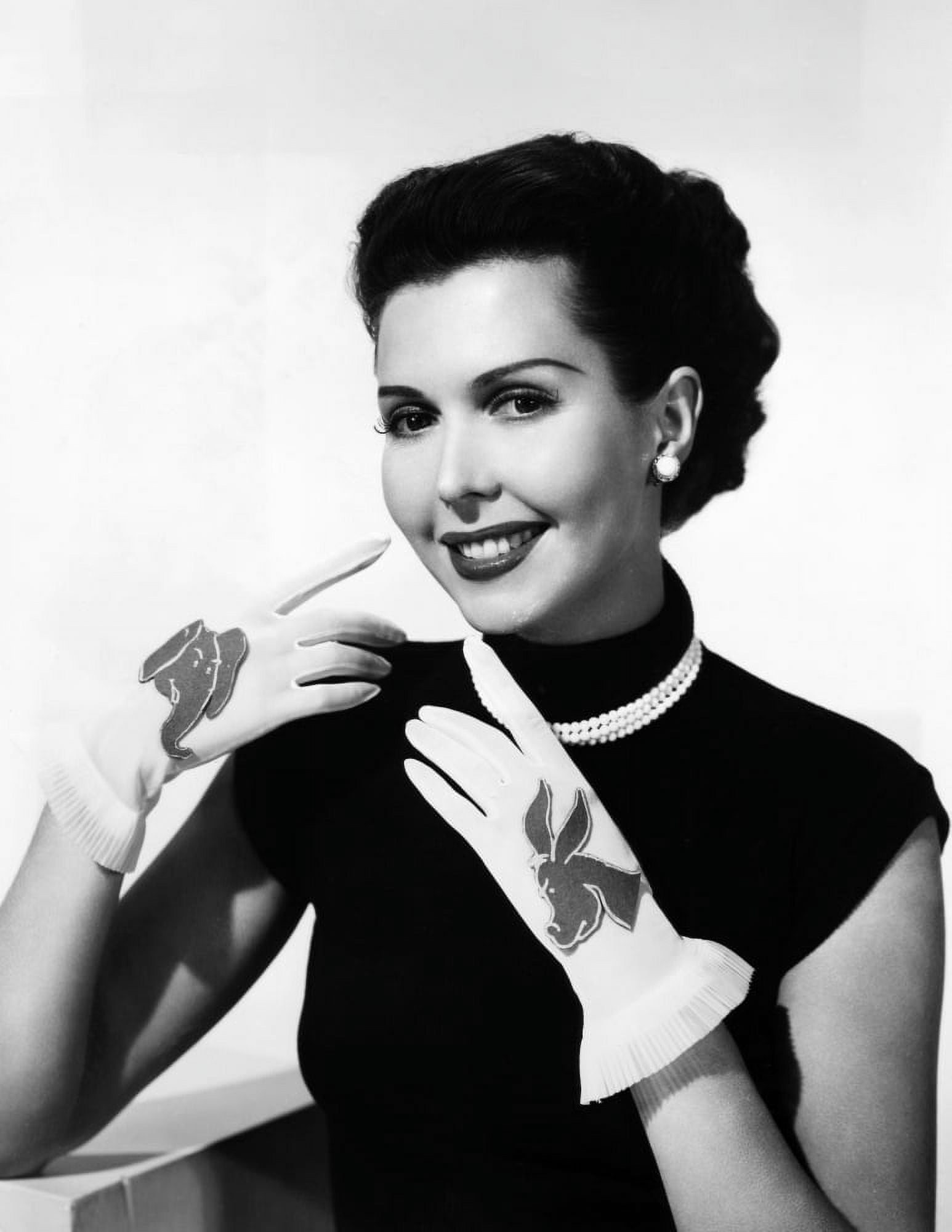 Ann Miller Wearing RepublicanDemocrat Party Gloves Canvas Art - (16 x 20)