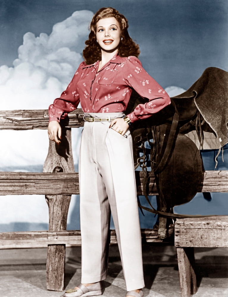 Ann Miller Wearing Slacks And Print Blouse Canvas Art - (16 x 20)