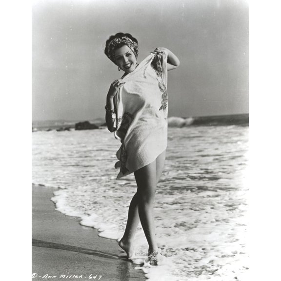 Ann Miller standing at Beach Photo Print (8 x 10)