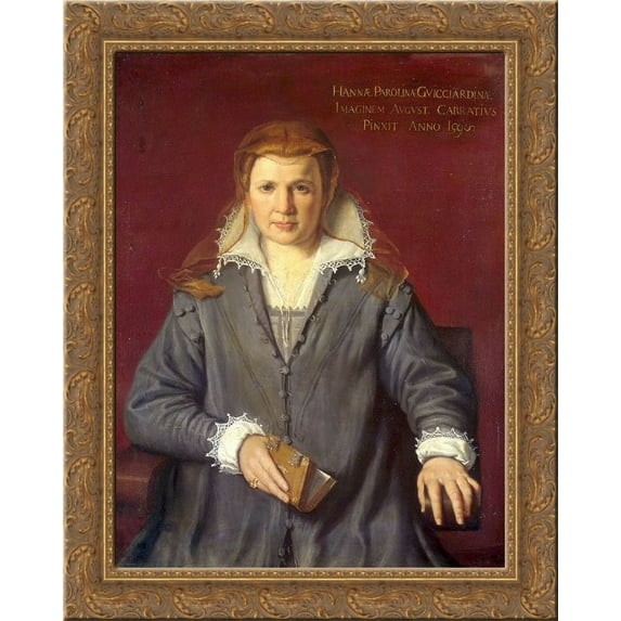 Ann Parolini Guicciardini 24x20 Gold Ornate Wood Framed Canvas Art by Agostino Carracci