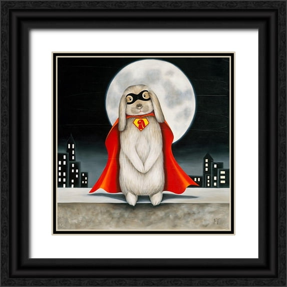 Ann R 12x12 Black Ornate Wood Framed with Double Matting Museum Art Print Titled - Du pain sur la planche