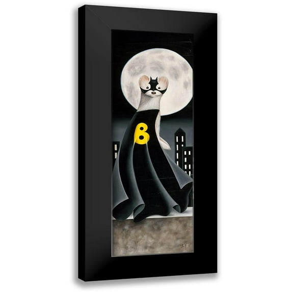 Ann R 9x18 Black Modern Framed Museum Art Print Titled - Bat Belette IV