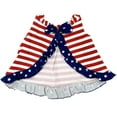 thumbnail image 1 of AnnLoren Baby Big Girls 4th of July Swing Stripes Stars Tank Top with Ruffle Trim and Bow, 1 of 8