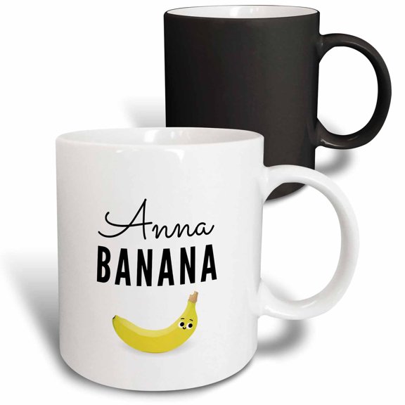 3drose, Anna Banana - Cute Nickname Rhyme Nick Name Love Kawaii Cartoon Fruit, 11oz Magic Transforming Mug