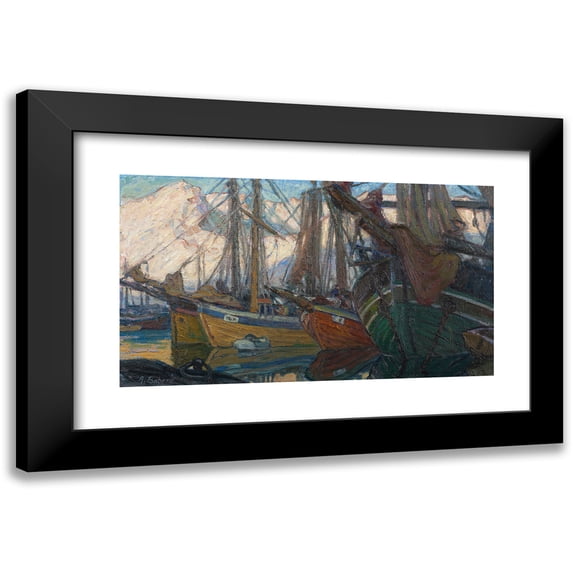 Anna Boberg 18x12 Black Modern Framed Museum Art Print Titled - A Quiet Evening. Study from North Norway