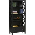 thumbnail image 1 of Linon Anna Collection 5-Shelf Bookcase, Antique Black, 72 inches Tall, 1 of 3