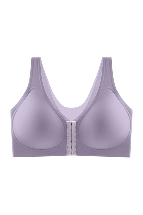 Anna Comfy Bras Front Closure, Luna Hug Bra Front Closure, Lunahug - Seamless Front Buckle Cross Back Shaping Bra Blue 42