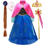 Anna Costume Toddle Princess Dresses up Girls Outfit Birthday Party 4-5Years(120)