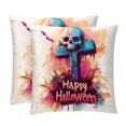 Anna Cowper Square Velvet Throw Pillow Covers Set 16" x 16" Halloween