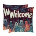 Anna Cowper Square Velvet Throw Pillow Covers Set 20" x 20" Halloween