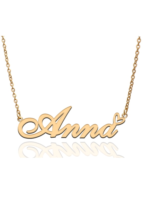 Anna Custom Name Necklace Customized Personalized Plated Name Necklace for Mother Daughter Friendship Women Valentine's Day Christmas Birthday New Year Gold