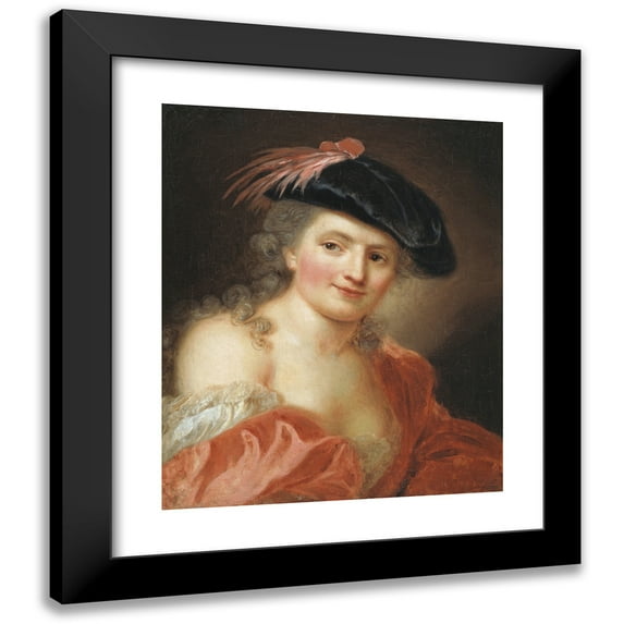 Anna Dorothea Lisiewska 15x17 Black Modern Framed Museum Art Print Titled - Self Portrait (1736 - 1782)