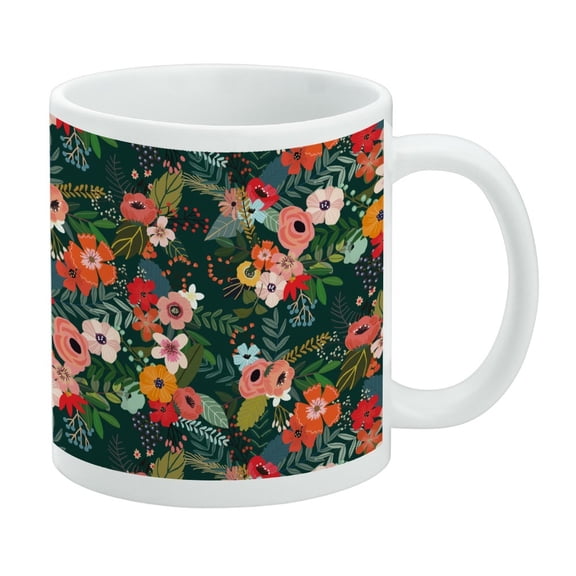Anna Floral Pattern White Mug