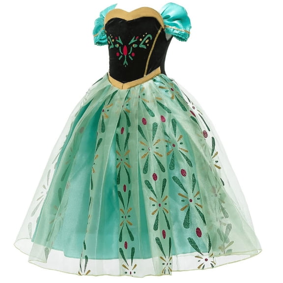 Anna Frozen Princess Dress Snow Queen Costume for Girls Birthday Party Halloween Christmas Cosplay Outfit Toddler Kids