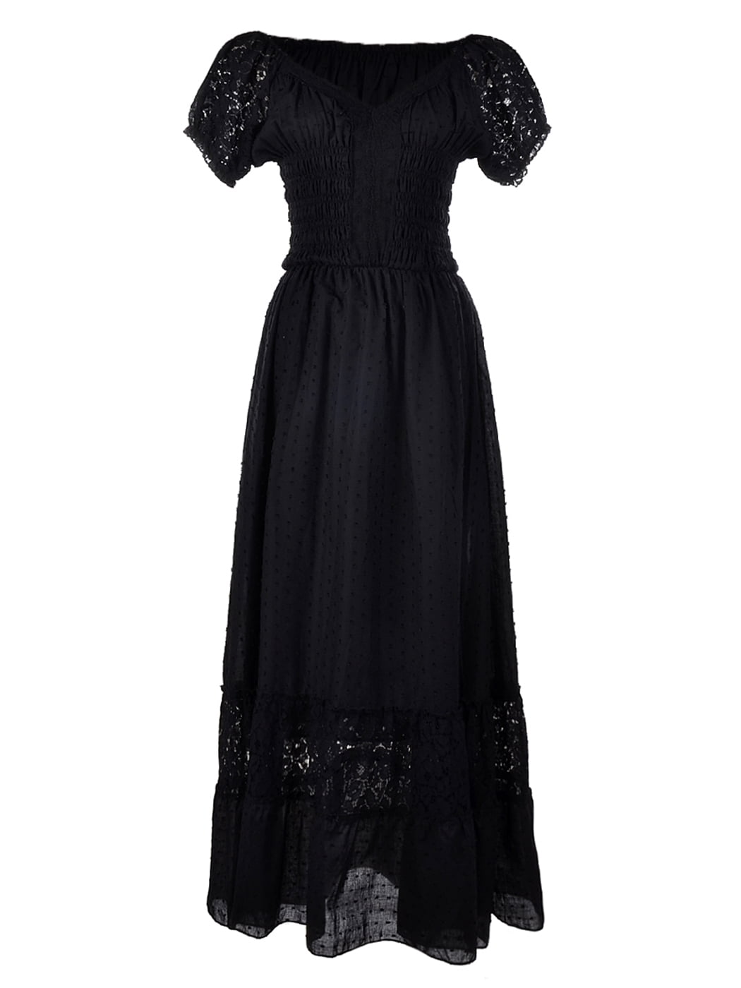 black dresses with a slit Boho Floral Lace Shapewear Maxi Dress main image 1