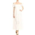 thumbnail image 1 of Anna-Kaci Womens Off Shoulder Boho Lace Semi Sheer Smocked Party Maxi Long Dress, 1 of 7