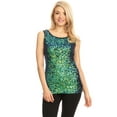 thumbnail image 1 of Anna-Kaci Womens Sparkle & Shine Glitter Sequin Embellished Sleeveless Round Neck Tank Top, 1 of 9