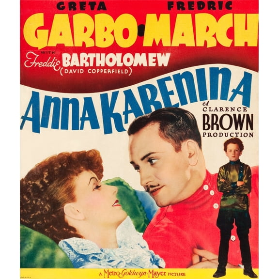 Anna Karenina From Left: Greta Garbo Fredric March Freddie Bartholomew On Window Card 1935 Movie Poster Masterprint (24 x 36)