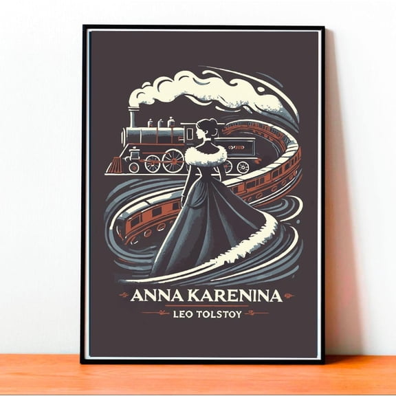 Anna Karenina Poster, Leo Tolstoy Art, Classic Literature, Vintage Book Cover, Iconic Novel, Wall Art, Home Decor, Handcrafted, Literary Art UNFRAMED
