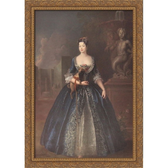 Anna Karolina Orzelska 28x40 Large Gold Ornate Wood Framed Canvas Art by Antoine Pesne