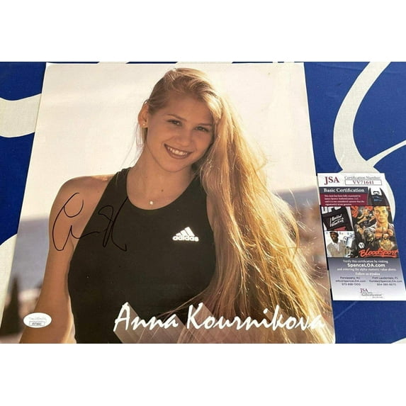 Anna Kournikova autographed 1999 WTA Tour Tennis calendar page photo JSA