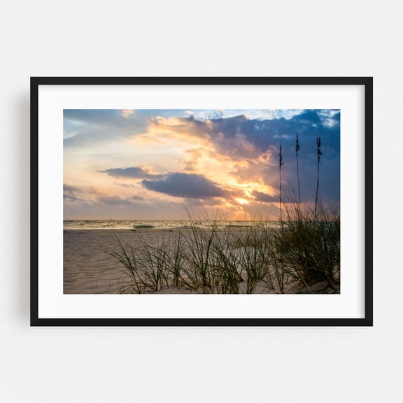 Anna Maria Island Landscape Photo 2 Coastal Wall Art Prints - Florida Photography Beach Sunset Coastal Ocean Seascape Landscape Nature Black Framed Wall Art Print 16 x 24 inches