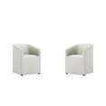 thumbnail image 1 of Manhattan Comfort Anna 19.69" Round Faux Leather Dining Chair in Stone (2 Pc), 1 of 6