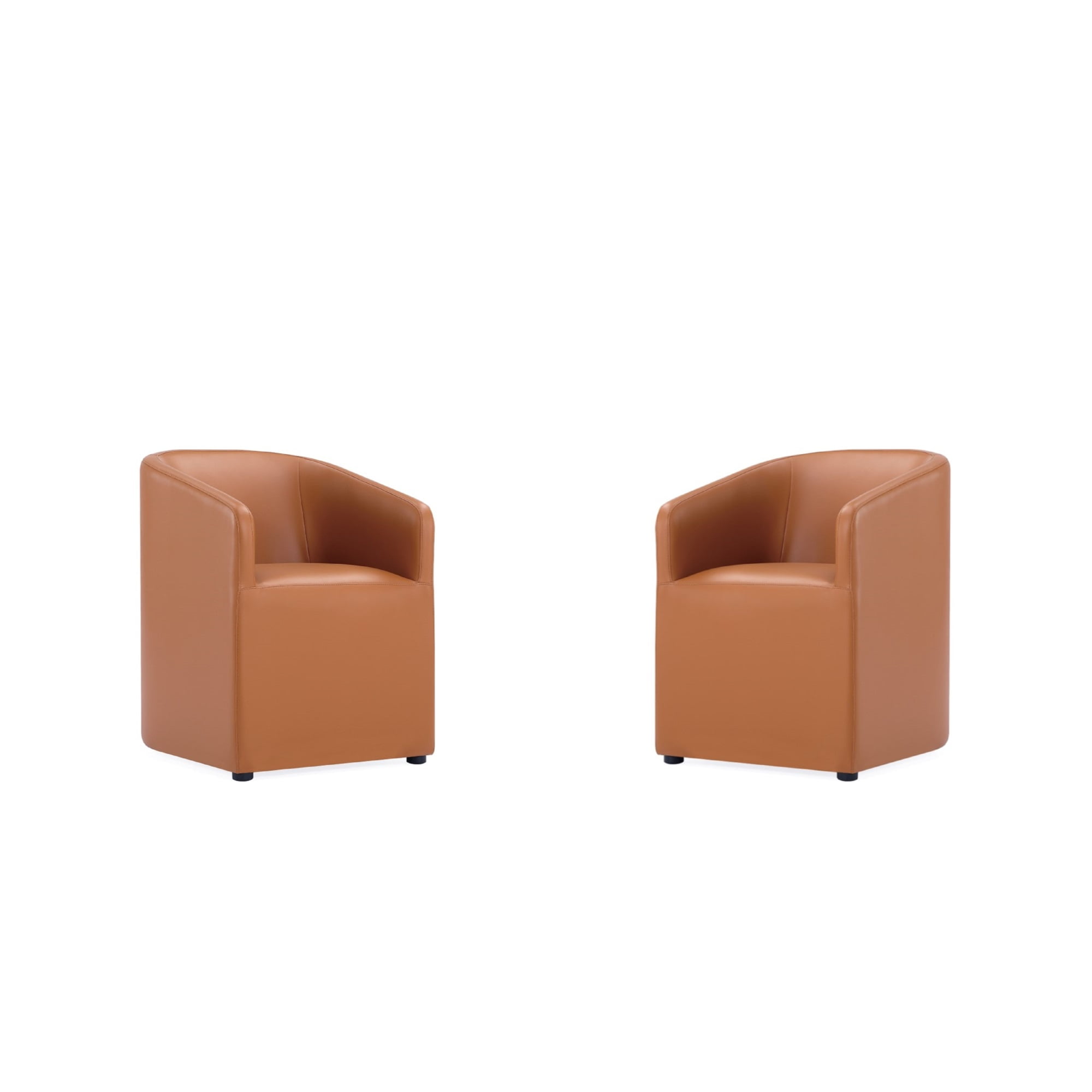 Saddle Faux Leather Upholstered Arm Chair Set