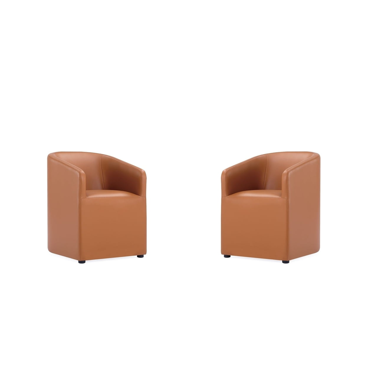 Saddle Faux Leather Upholstered Arm Chair Set