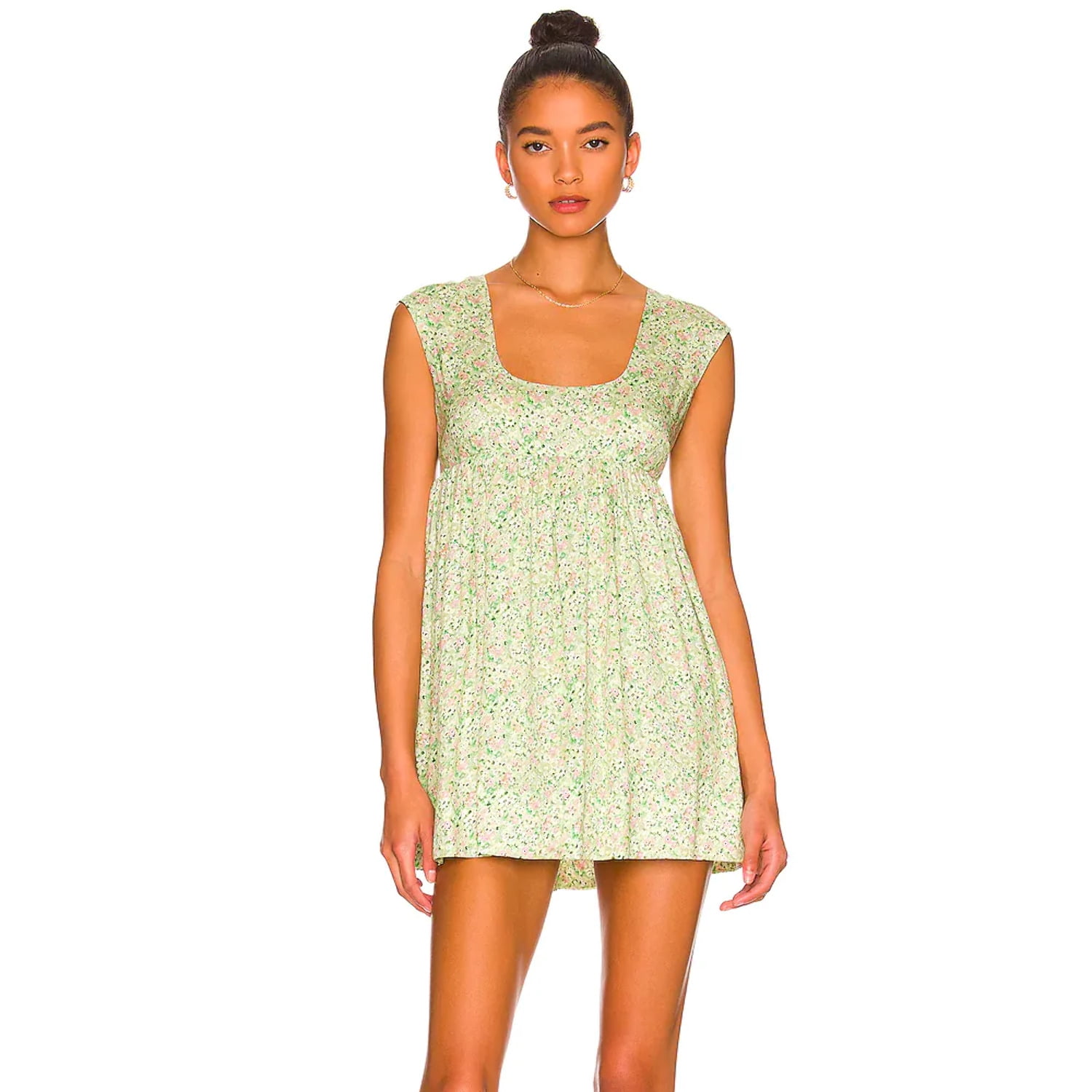 Anna Nata Women's 'Hannah' Floral Mini Dress in Light Sage - Walmart.com