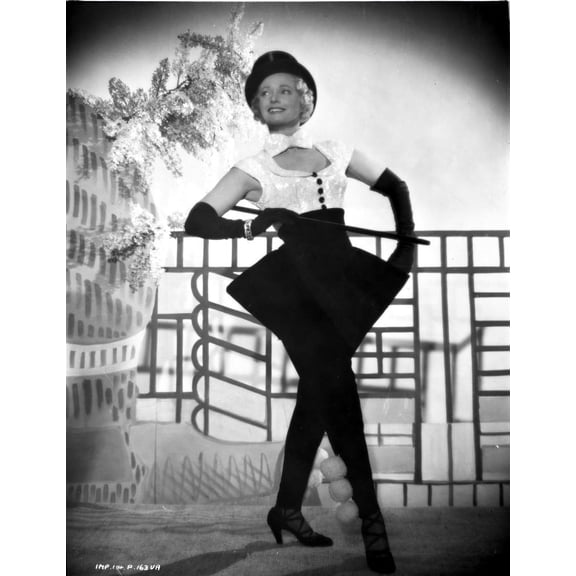 Anna Neagle Dancing and wearing a Black and White Dress Photo Print (24 x 30)