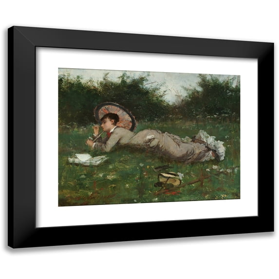 Anna Nordgren 18x15 Black Modern Framed Museum Art Print Titled - A Girl in a Meadow