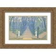 thumbnail image 1 of Anna Ostroumova 2x Matted 24x20 Gold Ornate Framed Art Print 'Alley in Tsarskoe Selo', 1 of 2