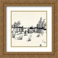 thumbnail image 1 of Anna Ostroumova Lebedeva 2x Matted 20x20 Gold Ornate Framed Art Print 'Winter', 1 of 2