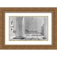 thumbnail image 1 of Anna Ostroumova Lebedeva 2x Matted 24x20 Gold Ornate Framed Art Print 'Neva through the columns of the Exchange', 1 of 2
