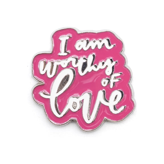 Anna Parade I am Worthy of Love Enamel Pride Pin, Color Pink