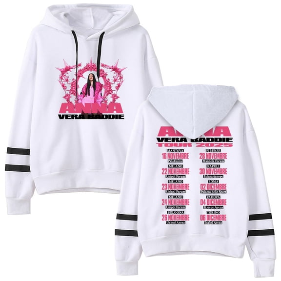 Anna Pepe Vera Baddie Tour 2025 Merch Pocketless Parallel Bars Sleeve Sweatshirt