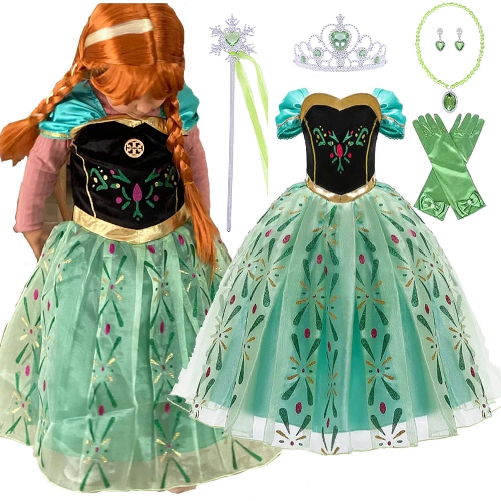 Anna Princess Dress frozen for girls birthday party and Halloween print skirt